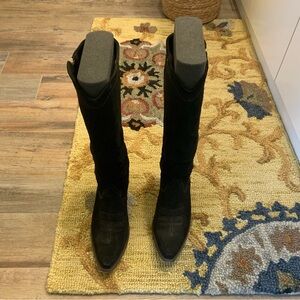 Ariat Cowboy Knee High Boots in Black Suede